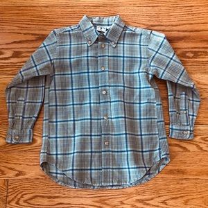 Kitestrings Boys Grey & Grey Plaid Dress Shirt